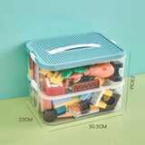 elvesmall Children Toy Storage Box Transparent Lego Toy Sorter Building Block Container Jigsaw Puzzle Lego Storage Case Kid Home Organizer