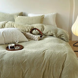 elvesmall Luxury Winter Thicken Warm Velvet Bedding Set Nordic Double Duvet Cover Set 4pcs Plush Queen Quilt Cover Bed Sheet Pillowcase