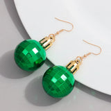 elvesmall Christmas Acrylic Mirror Disco Ball Drop Earring for Women Creative Rock 3D Bulb Dangle Earrings Xmas New Year Jewelry