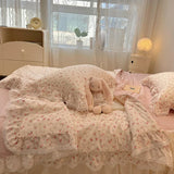 elvesmall Summer Quilt   2024 New  Cotton Korean Ins Lace Fragmented Series  Air Condition Quilt High Quality Summer Blanket set