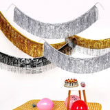 elvesmall Foil Fringe Tinsel Garland Creative 2M 4 Layers Foil Banner Birthday Party Wedding Decoration Christmas Home Wall Decor