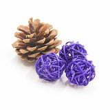 elvesmall 10PCS 3/4/5CM Round Shape Mutil Colors Rattan Ball Sepak Takraw For Christmas Birthday Party & Home Wedding Party Decoration