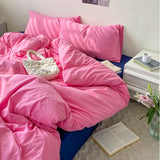 elvesmall Soft Pink Bedding Sets Duvet Cover Set Bedclothes Bedspread Pillowcases Single Double Queen Size Bed Sheet Sets For Girls