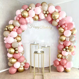 elvesmall Retro Pink Pastel Macaron Balloons Garland Arch Kit Wedding Birthday Party Decoration Girls Baby Shower Rose Gold Ballon Chain