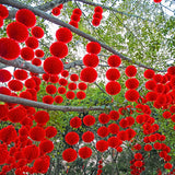 elvesmall  2Pcs Chinese Lanterns New Year Red Paper Lantern Honeycomb Hanging Lantern Hanging Decoration Wedding Party New Year Decorations
