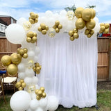 elvesmall White Balloons Garland Arch Kit Metalli Gold Confetti Latex Balloons Wedding Kids Birthday Party Baby Shower Decoration Supplies