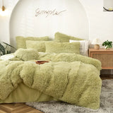 elvesmall  Winter super warm bedding set solid color plush bed sheet duvet cover camel velvet duvet double pillowcase 4-piece Dropshipping