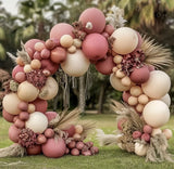 elvesmall Dusty Rose Pink Balloon Arch Wedding Engagement Decoration Neutral Boho Nude Ballon Garland Kit Baby Shower Birthday Party Decor