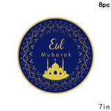 elvesmall Elegant Blue Eid Banner Happy Eid Mubarak Islamic Muslim Party Decor Ramadan Kareem Eid AL Adha Decor For Home