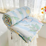 elvesmall Washed Double Gauze Spring Summer Quilt Queen Grade A Lightweight Comforter Soya Fibre Filling Soft Breathable Summer Blanket