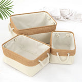 elvesmall Cotton and Linen Foldable Storage Basket for Sorting and Organizing Miscellaneous Items Storage Baskets Woven Basket