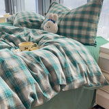 elvesmall 4-Piece Cotton Bedding Set, 1 Quilt Cover, 1 Sheet, 2 Pillowcases, Available in Single or Double Bed Sizes, Extremely Soft