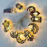 elvesmall  Ramadan Star Moon Castle LED String Lights Eid Mubarak Gift Islam Muslim Ramadan Kareem Decorations for Home Eid al-Fitr Party