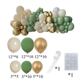 elvesmall  1set Creamy Number Balloon Tower Avocado Green Balloons Set For Adult 30 40 50 Birthday Party Decoration Kids Birthday Supplies