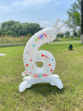 elvesmall 32inch White Balloons Birthday Number Balloons Outdoor Baby Shower Decoration for Kids Adult Standing Number Balloon