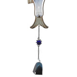 elvesmall Blue Metallic Fish Bells With Glass Bottle and Beads (2 Pcs) Home Decoration Wind Chimes Crafts Decor Garden