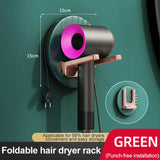 elvesmall Folding Hair Dryer Holder Rack Counter Storage Organizer Orange Green White Hair Dryers Wire Plugs Holding Shelf Foldable Hanger