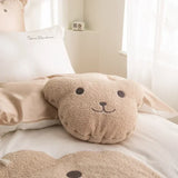 elvesmall  Lovely Bear Embroidery Pure Cotton Bedding Set High-end 60s Long-staple Cotton Duvet Cover Set with Sheet Bed Set 3 Pcs To 7 Pcs