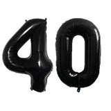 elvesmall 2pcs 40inch Huge Black Number Foil Balloons Birthday Party Decorations Adult Kids 10 11 12 15 20 25 30 45 50 60 Year Old Supplie