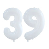 elvesmall 2pcs 30/40inch Giant White Number Balloon 16 18 25 30 40 50 Foil Balloons Birthday Wedding Baby Shower Decoration Figures Globos