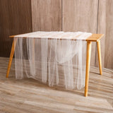 elvesmall  Pearl Yarn Table Path Wedding Decoration Tulle Tablecloth Party Rectangular Table Runner Background Ornament Dining Accessories