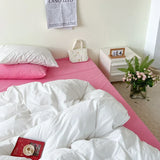 elvesmall Soft Pink Bedding Sets Duvet Cover Set Bedclothes Bedspread Pillowcases Single Double Queen Size Bed Sheet Sets For Girls