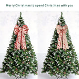 elvesmall  1PC Large Christmas Bow Christmas Tree Decoration New Year's Eve Decorations Christmas Party Ribbon Bow Linen Bowknot