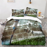 elvesmall Sports 3D Football Bedding Set And Pillow Case Double Size Household Textile Product Decoration Teenager Room Soccer Duvet Cover