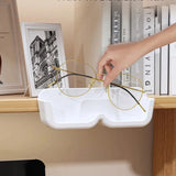 elvesmall Glasses Display Cabinet Sunglasses Storage Box Wall Mounted Perforated Free Sunglasses Storage Glasses Rack Home Tidying