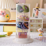elvesmall Makeup Brush Storage Box, Transparent Acrylic Multi-layer Storage Box, Suitable for Dressing Table Rotatable Desktop Storage Box