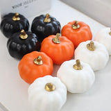 elvesmall Halloween Pumpkin Ornaments, Festive Atmosphere, Scene Decoration, Orange, Black, White, Green Pumpkin Ornaments