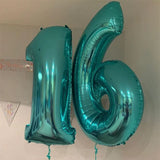 elvesmall 40Inch Big Foil Helium Number Balloon 0-9 Happy Birthday Wedding Party Decorations Baby Shower Large Figures Air Globos Supplies