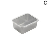 elvesmall Stainless Steel Food Storage Serving Trays Rectangle Sausage Noodles Fruit Dish With Cover Home Kitchen Organizers Food Containe