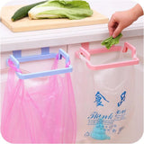 elvesmall Trash Rack Storage Garbage Bag Holder Cupboard Door Back Kitchen Garbage Rubbish Bag Cabinet Hanging Trash Rack Kitchen Orgnizer