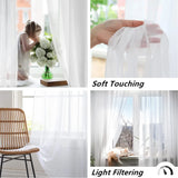 elvesmall Solid White Sheer Curtains for Living Room Decoration Window Curtains for Kitchen Modern Tulle Voile Organza Curtains