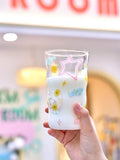 elvesmall  -  Korean Style Pink Girl Heart Star Glass Simple Household Heat-resistant Single-layer Breakfast Milk Cup for Friends Ins Gift Cup