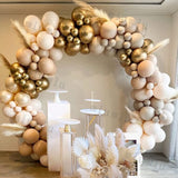 elvesmall Doubled Apricot Boho Wedding Decor Balloon Garland Arch Kit Kids Birthday Party White Metal Latex Baby Shower Ballons Decoration