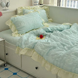 elvesmall Korean Lace Air-conditioned Quilt Can Be Machine-washed,100% Washable Summer Cooling Quilt Cold Silk Air Condition Quilt/Blanket