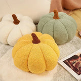 elvesmall  Lamb Fleece Pumpkin Throw Pillows Cute Colorful Pumpkin Plush Toys Home Decor Throw Pillow Living Room Bedroom Decorative Ins