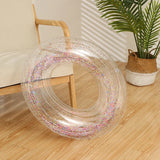 elvesmall Summer Inflatable Transparent Sequin Swimming Ring For Adults And Children Inflatable Pool Men And Women Water Play Accessories