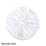 elvesmall  1pcs White Christmas Tree Skirt 78/90/122cm Plush Faux Fur Xmas Tree Carpet Decoration Ornament New Year Navidad Home Deco