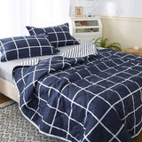 elvesmall New Skin Friendly Quilted Summer Quilt and Pillowcase or Single Quilts Soft Breathable Washable Thin Comforter Double Blanket