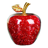 elvesmall European-style Crystal Glass Apple Ornaments Book Counter Top Decoration Luxury Christmas Crystal Glass Apple Home Decoration