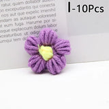 elvesmall 4.5cm Hand-knitted Flower Puff Flower Milk Cotton Wool Hand Hook Flower DIY Hairpin Clothing Accessory Shoes Hats Craft Supplies