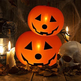 elvesmall 5Pcs Halloween LED Glowing Balloons Horror Ghost Pumpkin Latex Ballon Halloween Party Decorations for Home Indoor Outdoor Kids