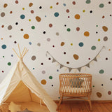 elvesmall Boho self-adhesive wall stickers wave point geometry children's bedroom home decoration stickers