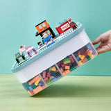 elvesmall Children Toy Storage Box Transparent Lego Toy Sorter Building Block Container Jigsaw Puzzle Lego Storage Case Kid Home Organizer