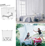 elvesmall Mosquito Net Bedroom Luxurious Four-Door Fit King and Queen Double Beds Netting Elegant Green Netting Bedroom Decor Canopy