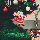 elvesmall  8x9cm Christmas Resin Tree Santa Claus Sculpture Hanging Pendant Window New Year Party Home Decoration Gift