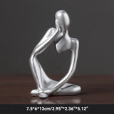 elvesmall Sand Color The Thinker Abstract Statues Sculptures Yoga Figurine Nordic Living Room Home Decor Decoration Maison Desk Ornaments